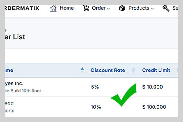 limit credit feature for online ordering system